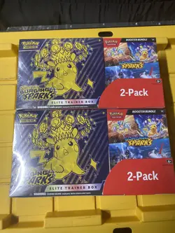 Pokemon Surging Sparks ETB + Booster Bundle Costco 2-pack Sealed x2 (Lot of 2) - Image 1