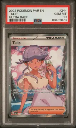 PSA 10 Tulip Ultra Rare #244 2023 Pokemon Par Paradox Rift 89929215 - Image 1