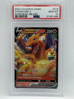 🔥🌑 2020 Pokemon SWSH Darkness Ablaze- Charizard V #019/189 (PSA GEM 10)🌑 🔥 - Image 1