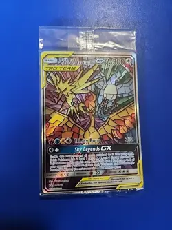 Pokemon TCG Moltres Zapdos Articuno GX SM210 Stained Glass Promos Holo Sealed - Image 1