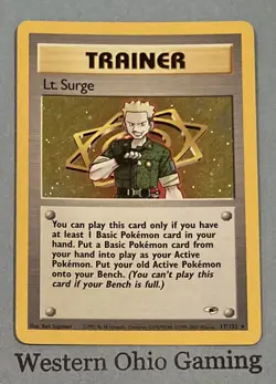 Pokemon TCG Lt. Surge #17/132 Holo Foil Trainer READ CCG Gym Heroes - Image 1