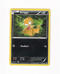 Scraggy 68/114 Black & White Regular Non Holo Pokemon Card Light Played LP - Image 1