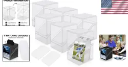 Clear Card Storage Box Set of 6 - Holds 100+ Sleeved Cards with Dividers - Image 2