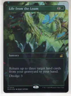 MTG Ravnica Remastered Foil Anime Borderless Card #434 Life from the Loam - Image 1