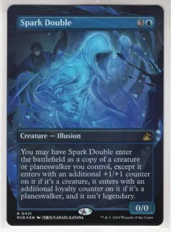 MTG Ravnica Remastered Foil Anime Borderless Card #421 Spark Double - Image 1