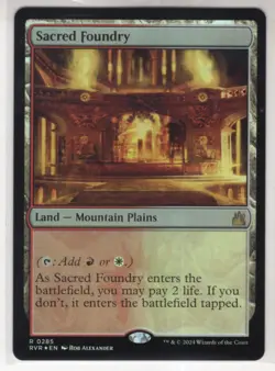 MTG Ravnica Remastered Foil Card #285 Sacred Foundry - Image 1