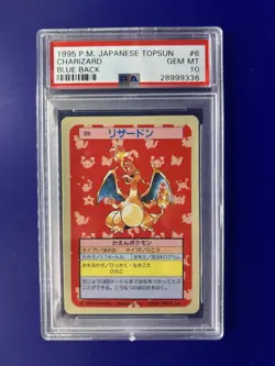 PSA 10 GEM MINT Charizard 006 Topsun BLUE BACK Japanese Pokemon Card (POP 29) - Image 1