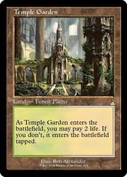 MTG Ravnica Remastered Retro Frame Card #477 Temple Garden - Image 1