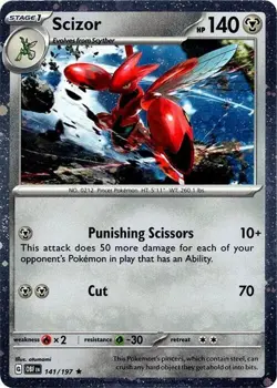 Scizor - 141/197 Obsidian Flames Promo Cosmos Holo Pokemon - NM/MINT - Image 1