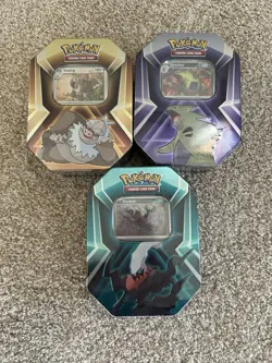 3 x Triple Whammy Collector Sealed Tins (Complete Tin Set) Pokemon TCG - Image 1