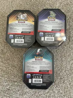 3 x Triple Whammy Collector Sealed Tins (Complete Tin Set) Pokemon TCG - Image 2