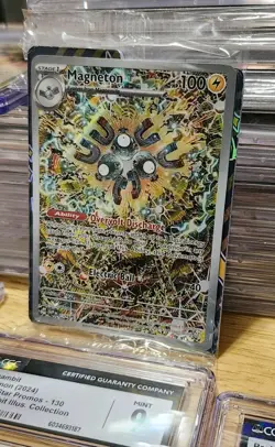 2024 POKEMON SVP SURGING SPARKS POKEMON CENTER ETB PROMO #159 MAGNETON PSA 10 - Image 3