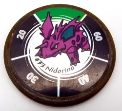 Pokemon 1999 Battling Brass Coin Game Nintendo Hasbro #33 Nidorino 1.5" - Image 1