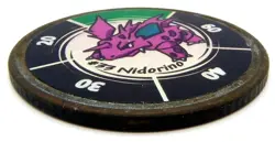 Pokemon 1999 Battling Brass Coin Game Nintendo Hasbro #33 Nidorino 1.5" - Image 3