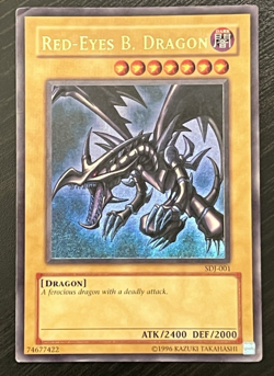 Yugioh Red-Eyes Black Dragon SDJ-001 Ultra Rare LP - Image 1