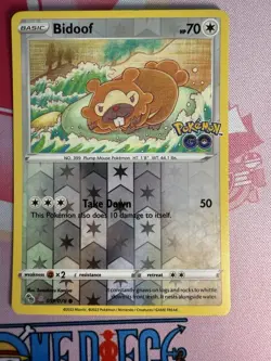 Pokemon TCG Bidoof Peelable Hidden Ditto Card #059/078 Pokemon Go Reverse Holo - Image 1