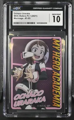 CGC 10 Ochaco Uraraka 1-03 Wafer cards My Hero Academia Wafers (2021 Morinaga) - Image 1