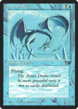 Azure Drake Legends HEAVILY PLD Blue Uncommon MAGIC THE GATHERING CARD ABUGames - Image 1