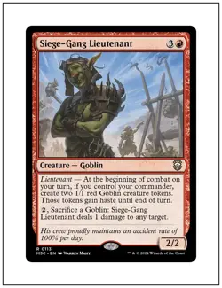 1x Siege-Gang Lieutenant, Modern Horizons 3 Commander, Magic MTG NM - Image 1
