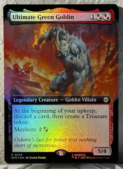 Magic The Gathering Spider-Man- Ultimate Green Goblin (Extended Art) Foil - Image 1