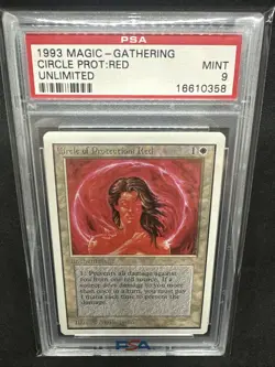 Mtg Circle Of Protection Red Unlimited PSA 9 - Image 1
