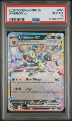 2025 Pokemon SV Prismatic Evolutions Umbreon ex #060/131 PSA 10 - Image 1