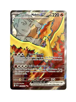 Team Rocket's Moltres ex 208/182 Destined Rivals Full Art Pokemon TCG NM - Image 1