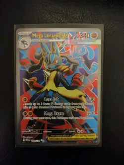 Pokemon TCG: Mega Lucario Ex 160/132 English Mega Evolution FULL ART - Image 1