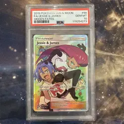 PSA 10 Jessie and James 68/68 Full Art Trainer Pokemon Hidden Fates Team Rocket - Image 1