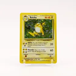 Raichu - 14/102 Base Set Unlimited Holo Rare Pokemon - MP - Image 1