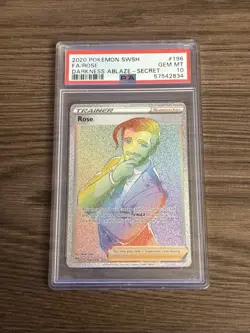 2020 Pokemon SWSH Darkness Ablaze #196 FA/Rose Secret Rare PSA 10 - Image 1