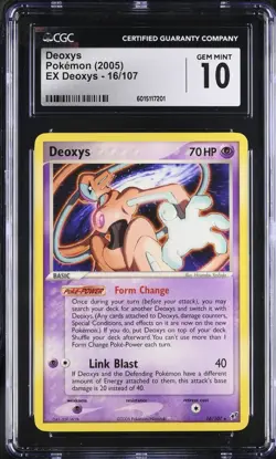 CGC 10 GEM MINT Deoxys 2005 Pokemon EX Deoxys 16/107 - Image 1