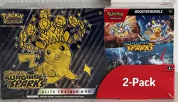 Pokemon Surging Sparks Elite Trainer Box Booster Bundle COSTCO 2-PACK IN HAND - Image 1