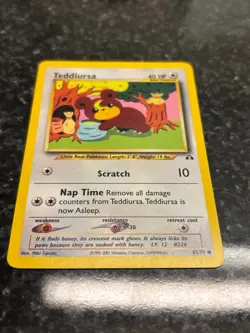 Teddiursa 65/75 Neo Discovery Regular Common LP Vintage Pokemon Card 2001 - Image 3