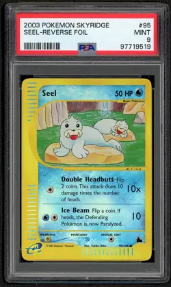 PSA 9 MINT Seel Reverse Holo Skyridge Pokemon Card 95/144 GU1 - Image 1