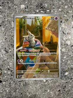 Pokemon TCG Cards Mimikyu SVP075 Illustration Rare Black Star Promo Holo MINT - Image 1