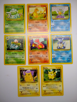 Pokemon Base Set Starters + Evolutions + Pikachus - Exact Cards! - Image 1
