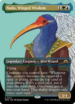 MTG Nadu, Winged Wisdom (Borderless) [Modern Horizons 3] Near Mint Magic - Image 1