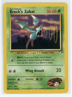 Pokemon TCG - Brock's Zubat 24/132 - Gym Heroes - Rare - Image 1