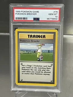 1999 Base Set PSA 10 Pokemon Breeder #76 Non Holo Pokemon - Image 1