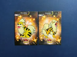 Pokemon Database Shiny Set Growlithe Arcanine Shiny Sparkle Holo Set Of 2 - Image 1