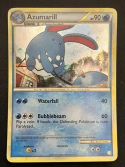 Azumarill 2/123 Pokemon Heart Gold Soul Silver Holo TCG SWIRL - Image 1