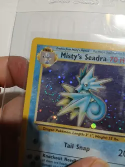 Pokemon TCG Misty's Seadra Gym Heroes Holo 9/132 MP-VINTAGE WOTC HOLO SWIRL - Image 2