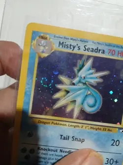 Pokemon TCG Misty's Seadra Gym Heroes Holo 9/132 MP-VINTAGE WOTC HOLO SWIRL - Image 3