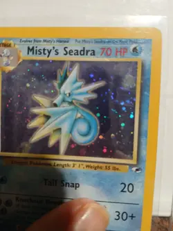 Pokemon TCG Misty's Seadra Gym Heroes Holo 9/132 MP-VINTAGE WOTC HOLO SWIRL - Image 5
