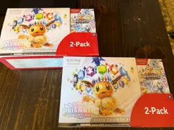 Pokemon Prismatic Evolutions Elite Trainer Box & Booster Bundle Costco 2 Pack x2 - Image 1