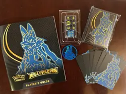 Pokemon - Mega Lucario - ETB 65 Sleeves, Dice, Dividers, Coin, & Players Guide - Image 1