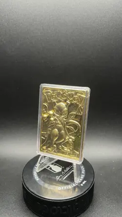 23k Gold Plated Nintendo Pokemon Mewtwo Trading Card - Image 1