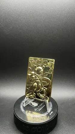 23k Gold Plated Nintendo Pokemon Mewtwo Trading Card - Image 3