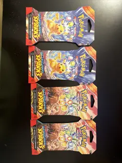 Pokemon TCG: Surging Sparks Sleeved Booster Packs Brand New & Factory Sealed X4 - Image 3
